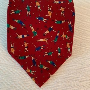 Tennis Themed Mens Tie 100% Silk